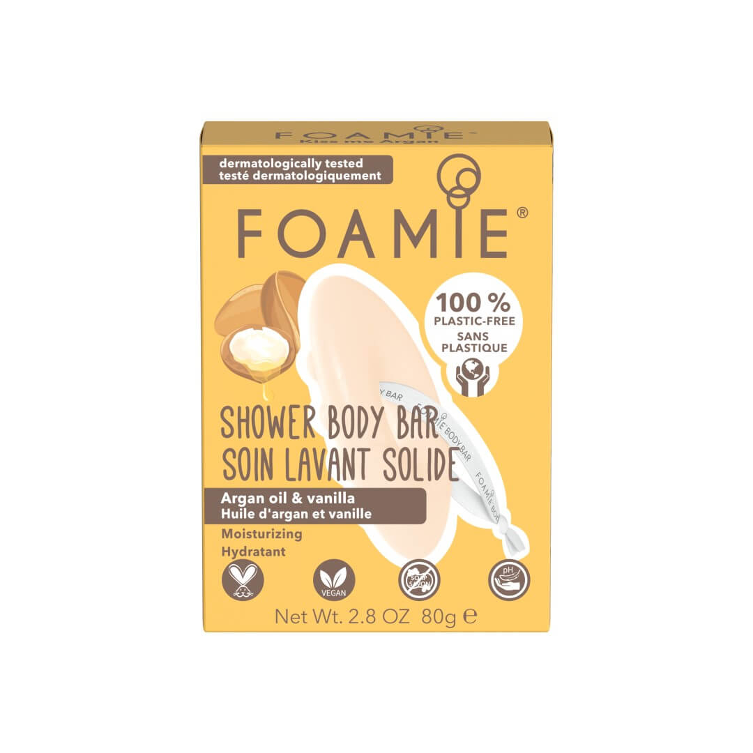 Foamie Shower Body Bar Kiss me Argan - tuhé mydlo do sprchy