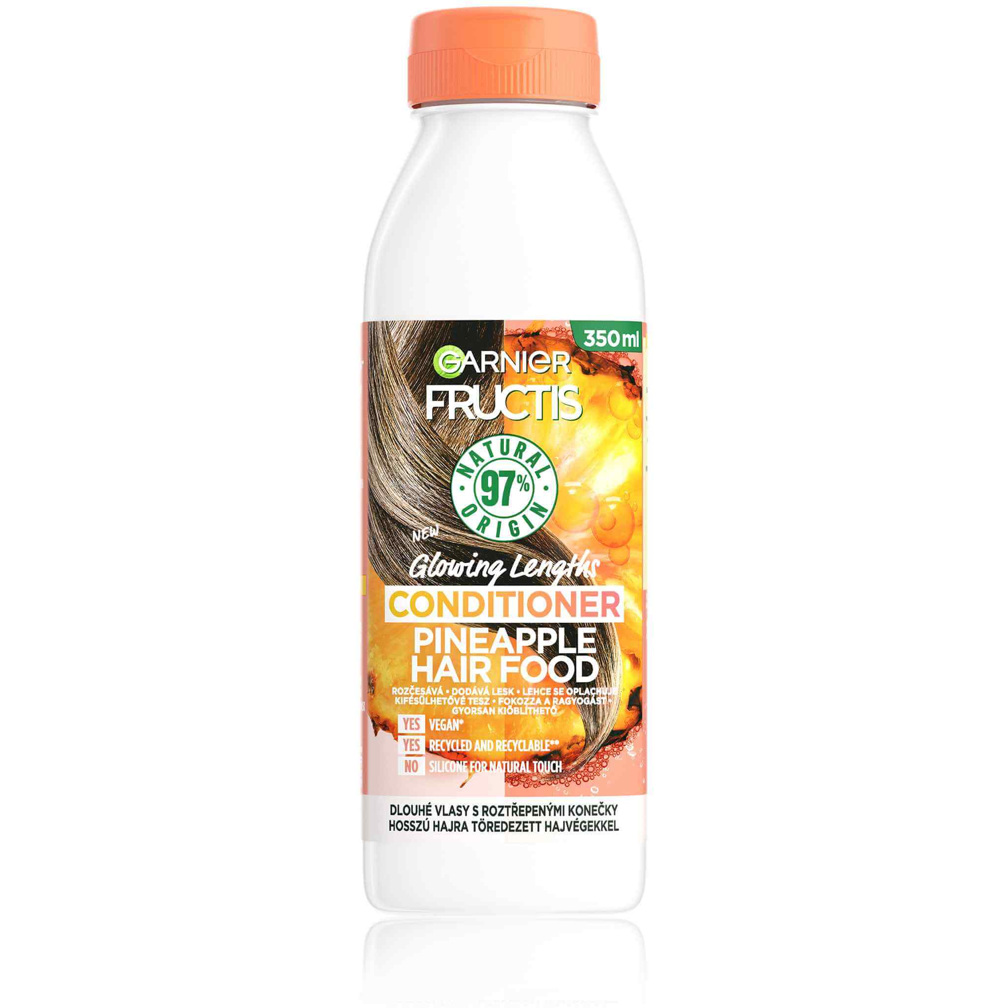 Garnier Fructis Hair Food Pineapple rozjasňujúci balzam na dlhé vlasy, 350 ml