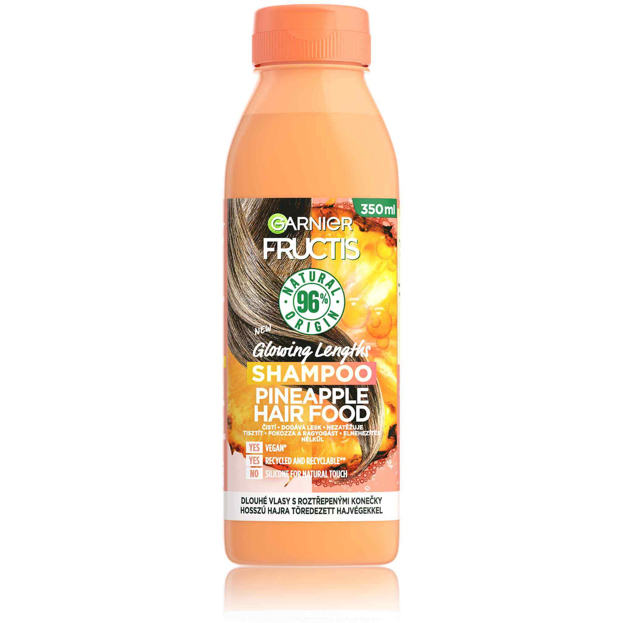 Garnier Fructis Hair Food Pineapple rozjasňujúci šampón na vlasy na dlhé vlasy, 350 ml