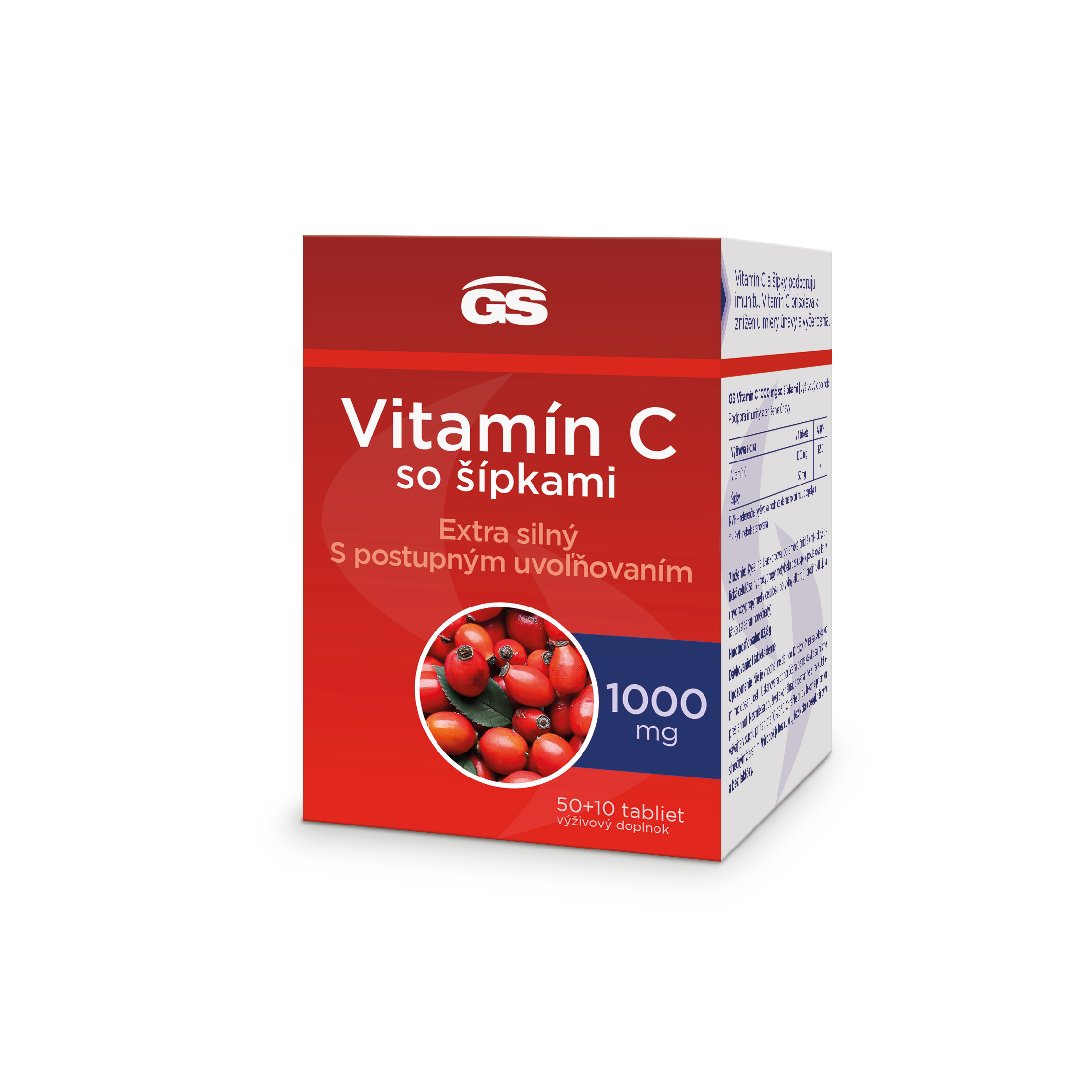 GS Vitamín C 1000+šípky, 50+10 tbl
