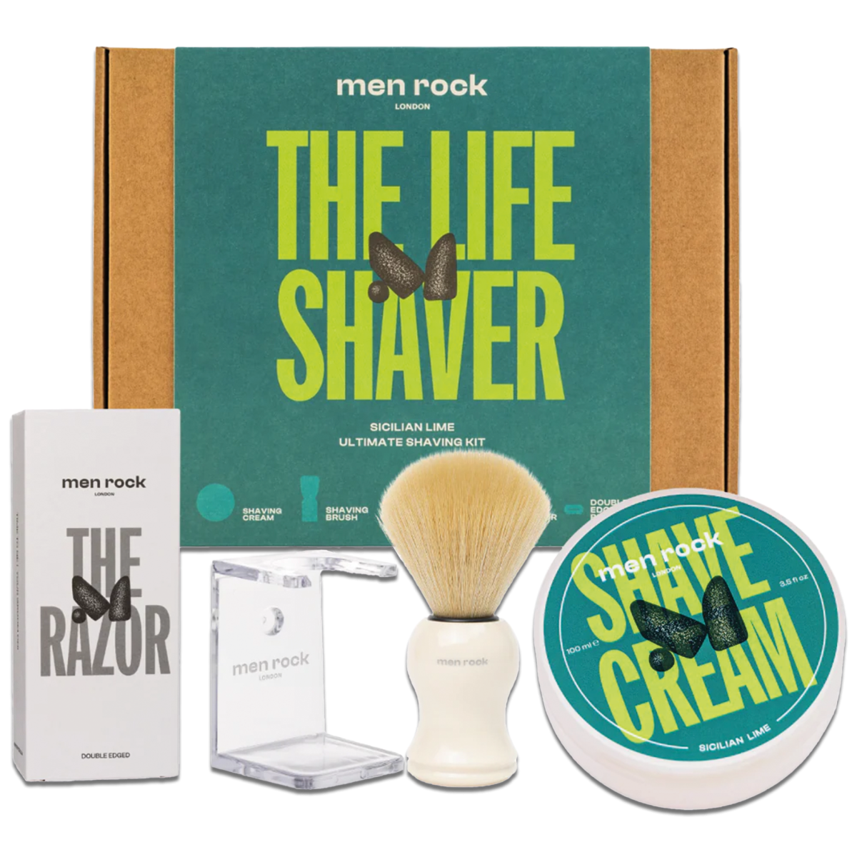 Kompletná súprava na holenie pre mužov Men Rock The Life Shaver Lime