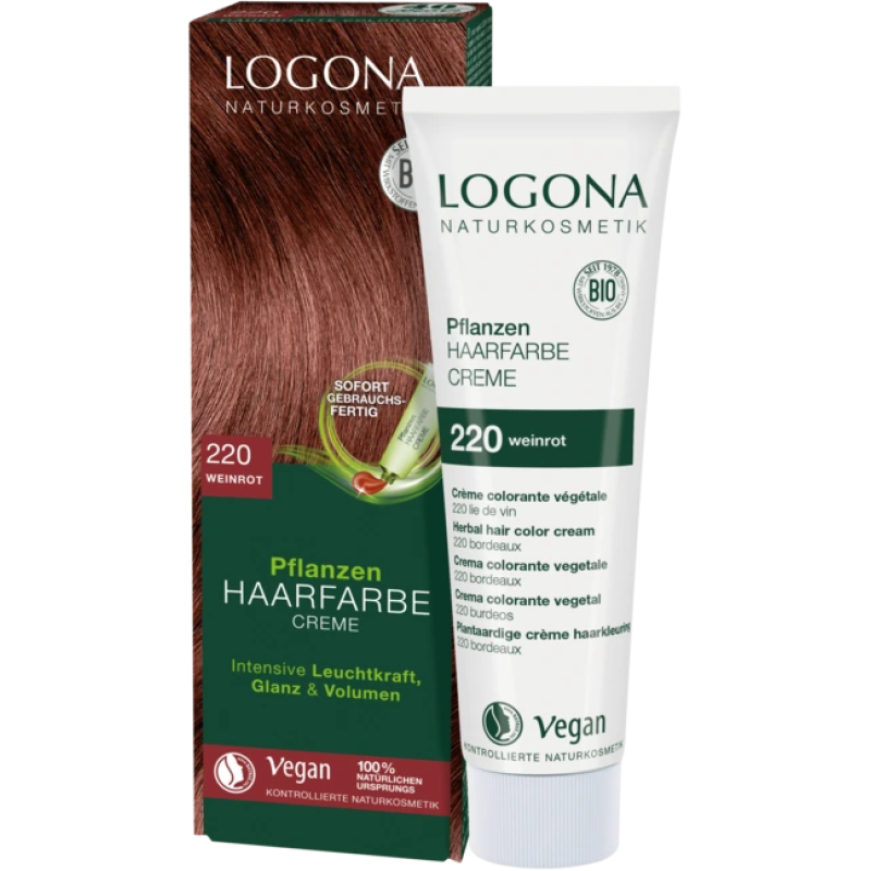 Krémová farba na vlasy vínovočervená