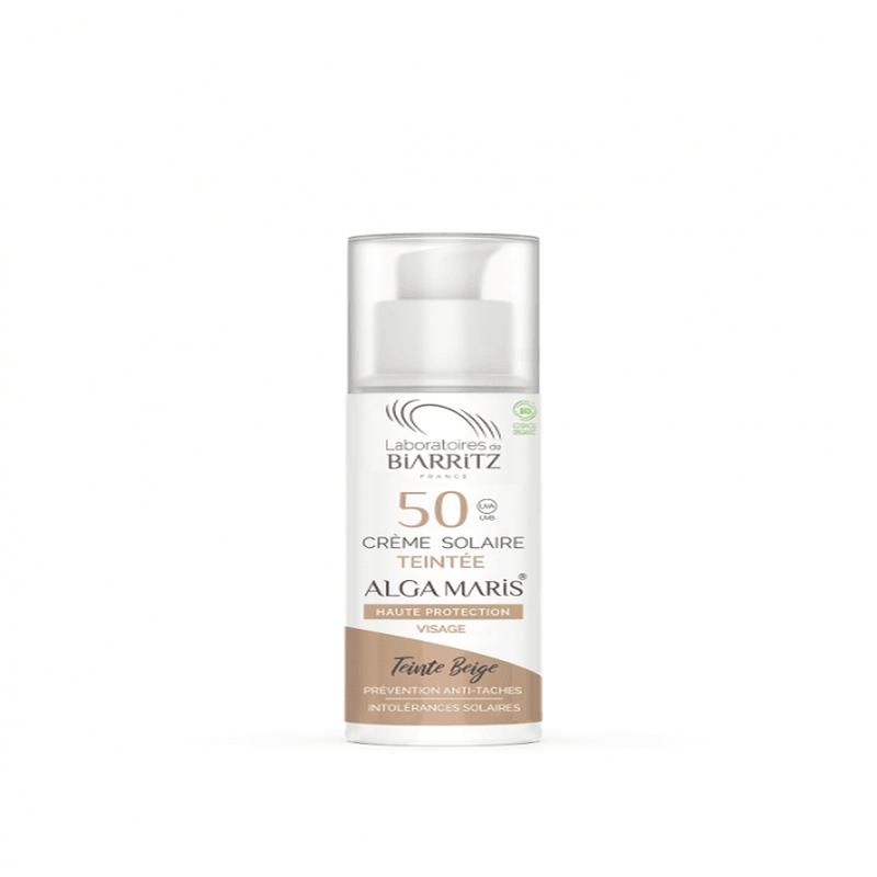 LABORATOIRES DE BIARRITZ - ALGA MARIS - Bio tónovací opaľovací krém s faktorom SPF50 - Beige