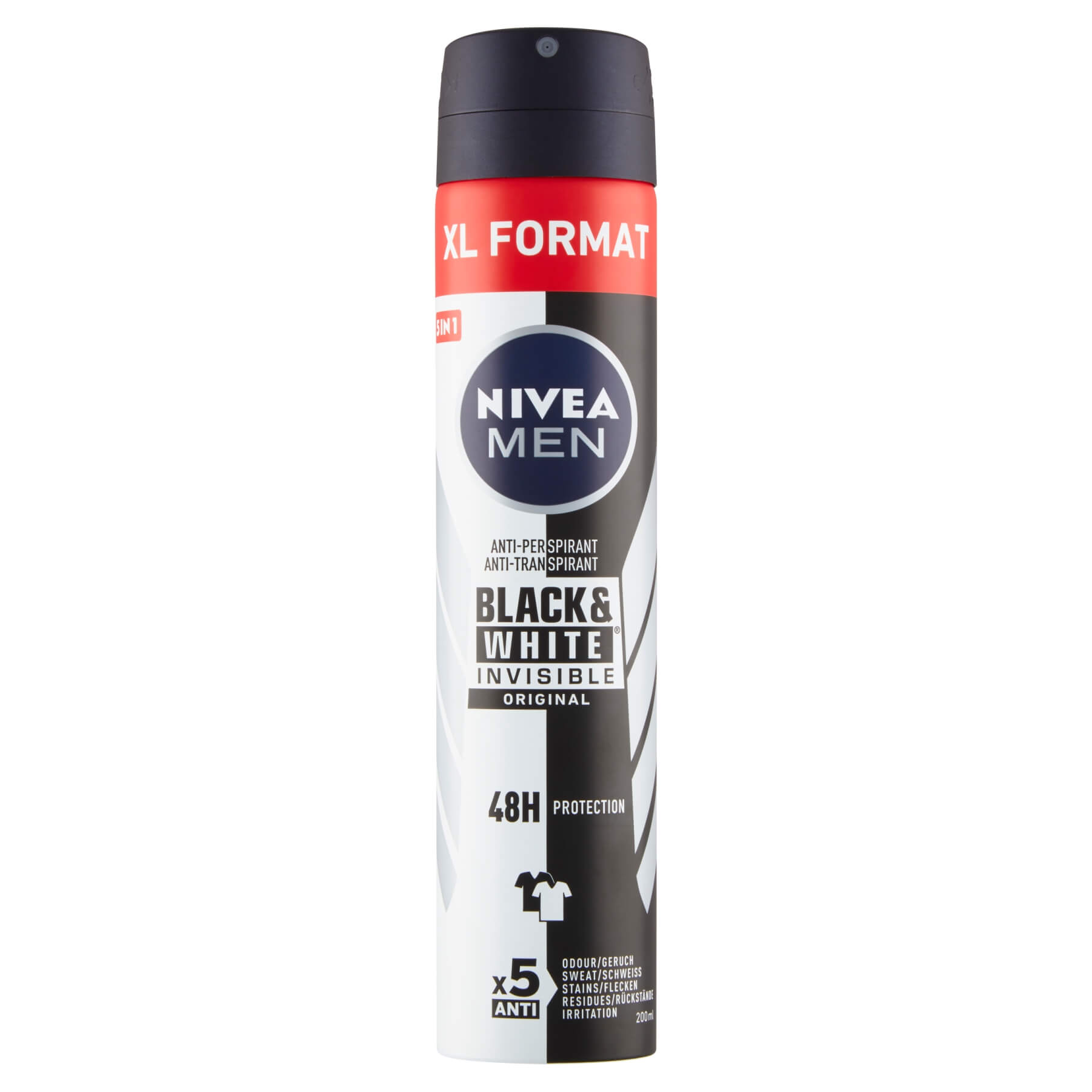 NIVEA Men Sprej antiperspirant Black&White Invisible Original 200ml