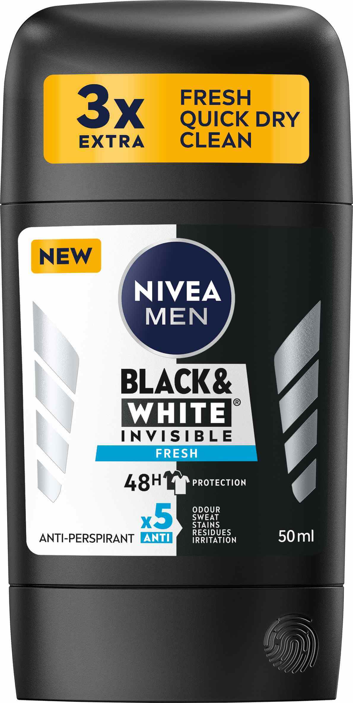 Nivea Men Tuhý antiperspirant B&W Invisible Fresh