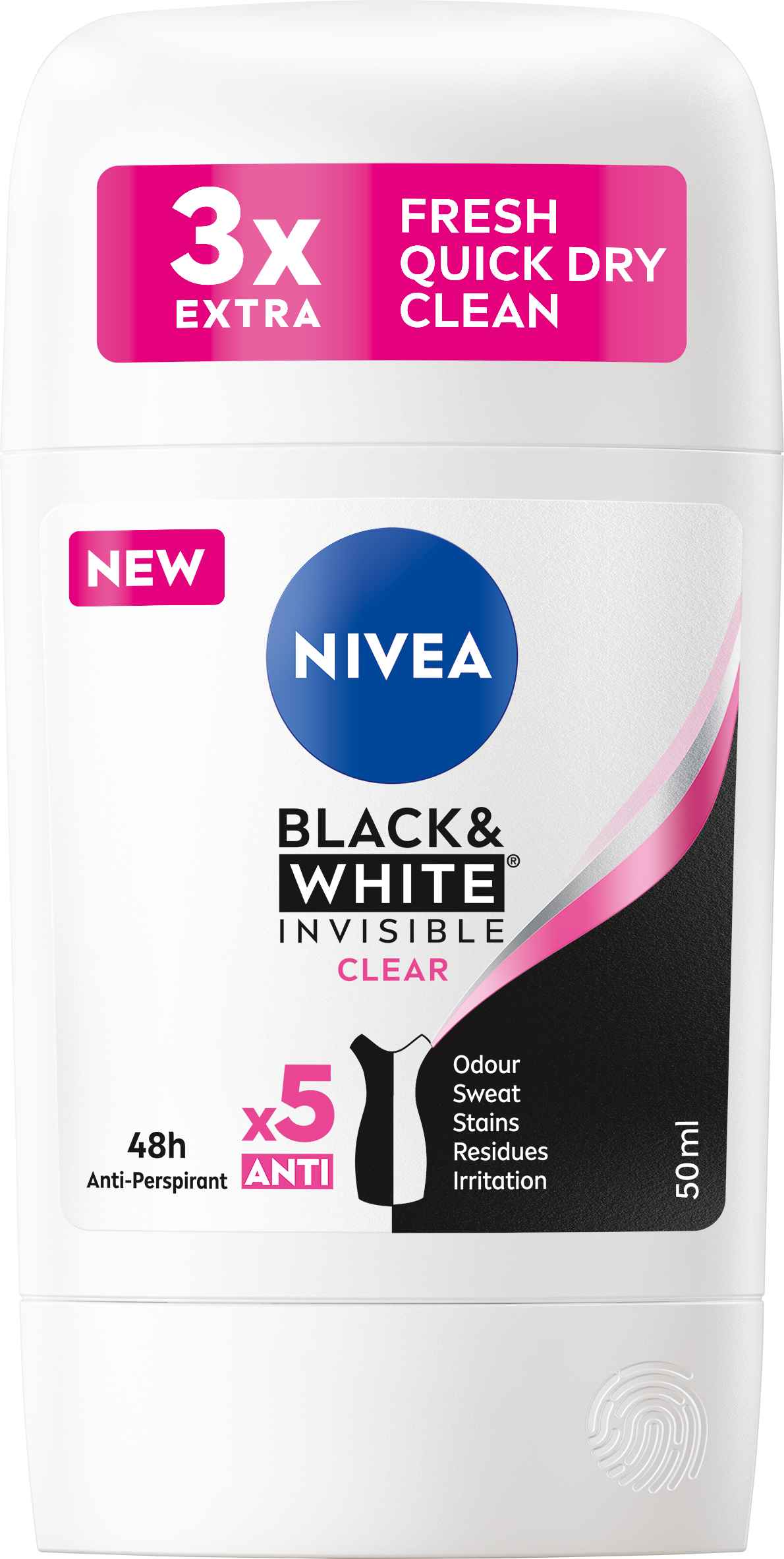 Nivea Tuhý antiperspirant B&W Invisible Clear