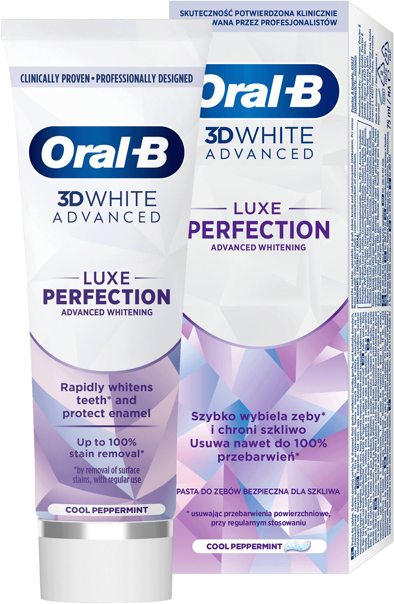 Oral-B 3D White Advanced Luxe Perfection, mentolová zubná pasta