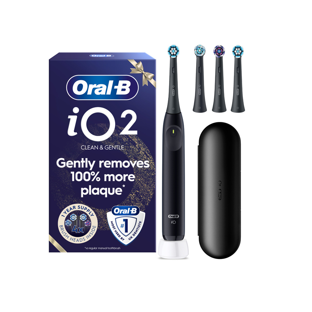 ORAL-B IO2 EL. ZK+4 HLAVY+PUZDRO ČIERNA SET