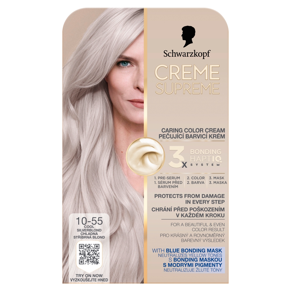 Schwarzkopf Creme Supreme 10-55 chladná strieborná blond farba na vlasy