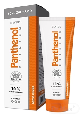 SWISS Panthenol PREMIUM 10% telové mlieko na opaľovanie