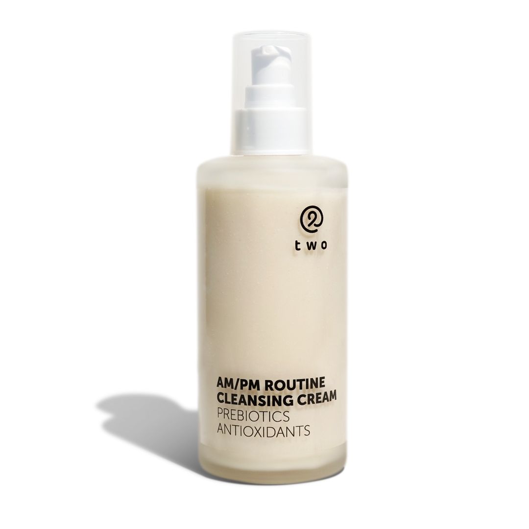 Two cosmetics AM/PM ROUTINE CLEANSING CREAM PREBIOTICS ANTIOXIDANTS