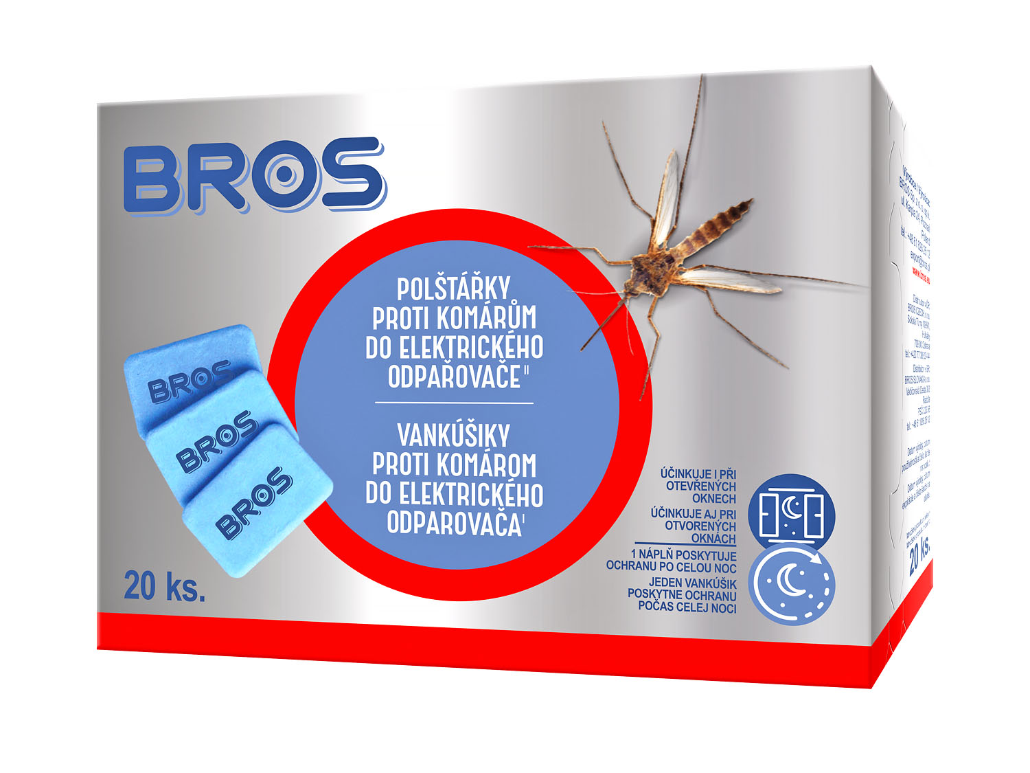 Vankúšiky Bros proti komárom do elektrického odparovača - 20 ks (1 balenie)