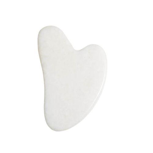 Venoc Masážny kameň guasha na tvár a dekolt z bieleho mramoru