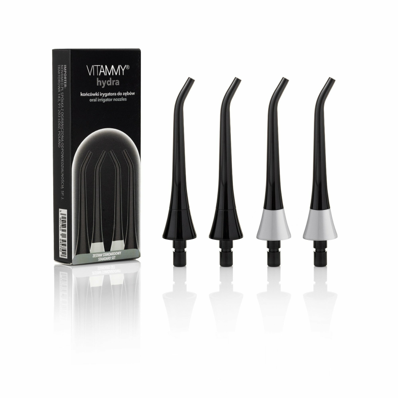 VITAMMY Hydra Sada štandartných náhradných násad na zubnú sprchu, čierna TOW017149