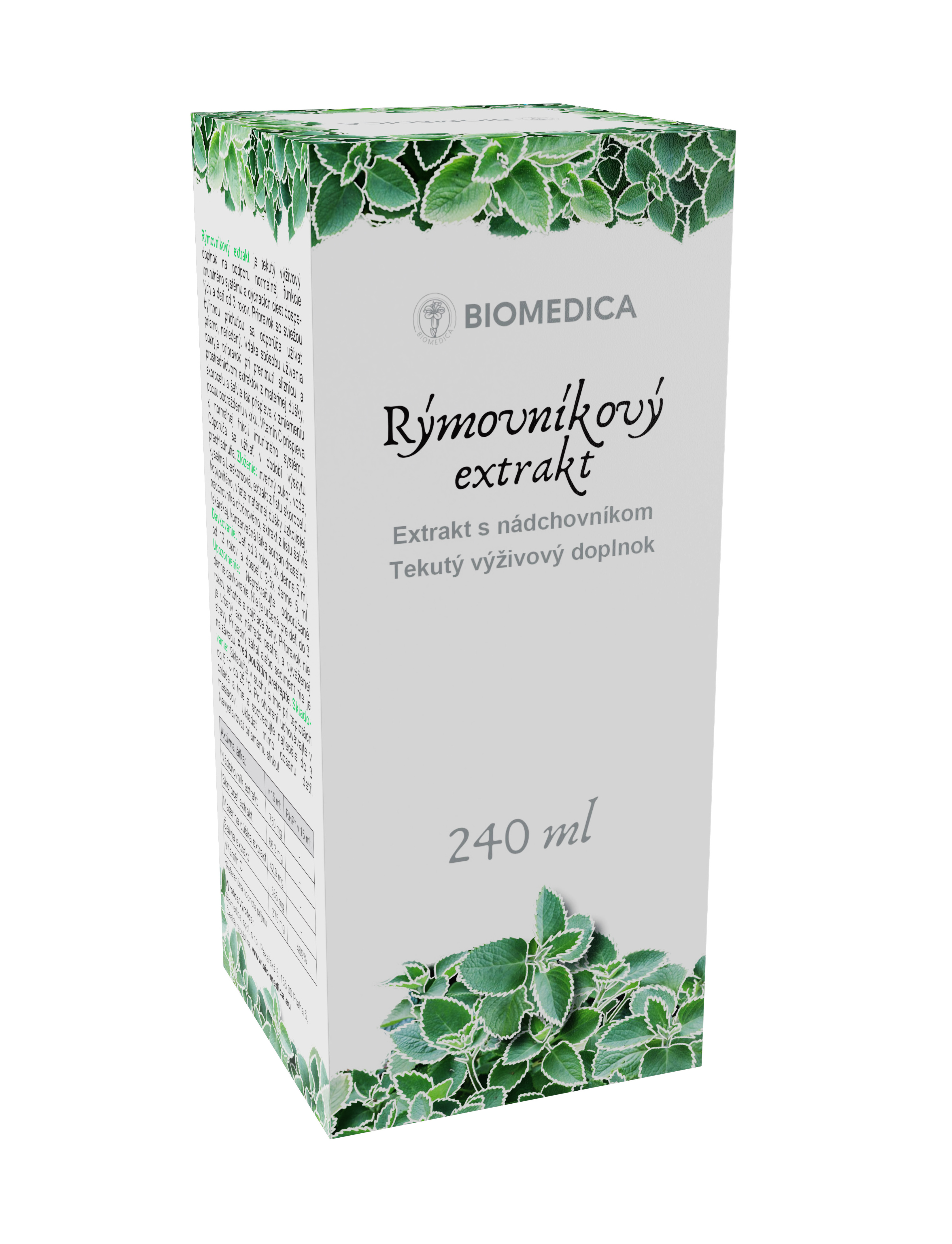 BIOMEDICA Rýmovníkový extrakt bylinný, s nádchovníkom