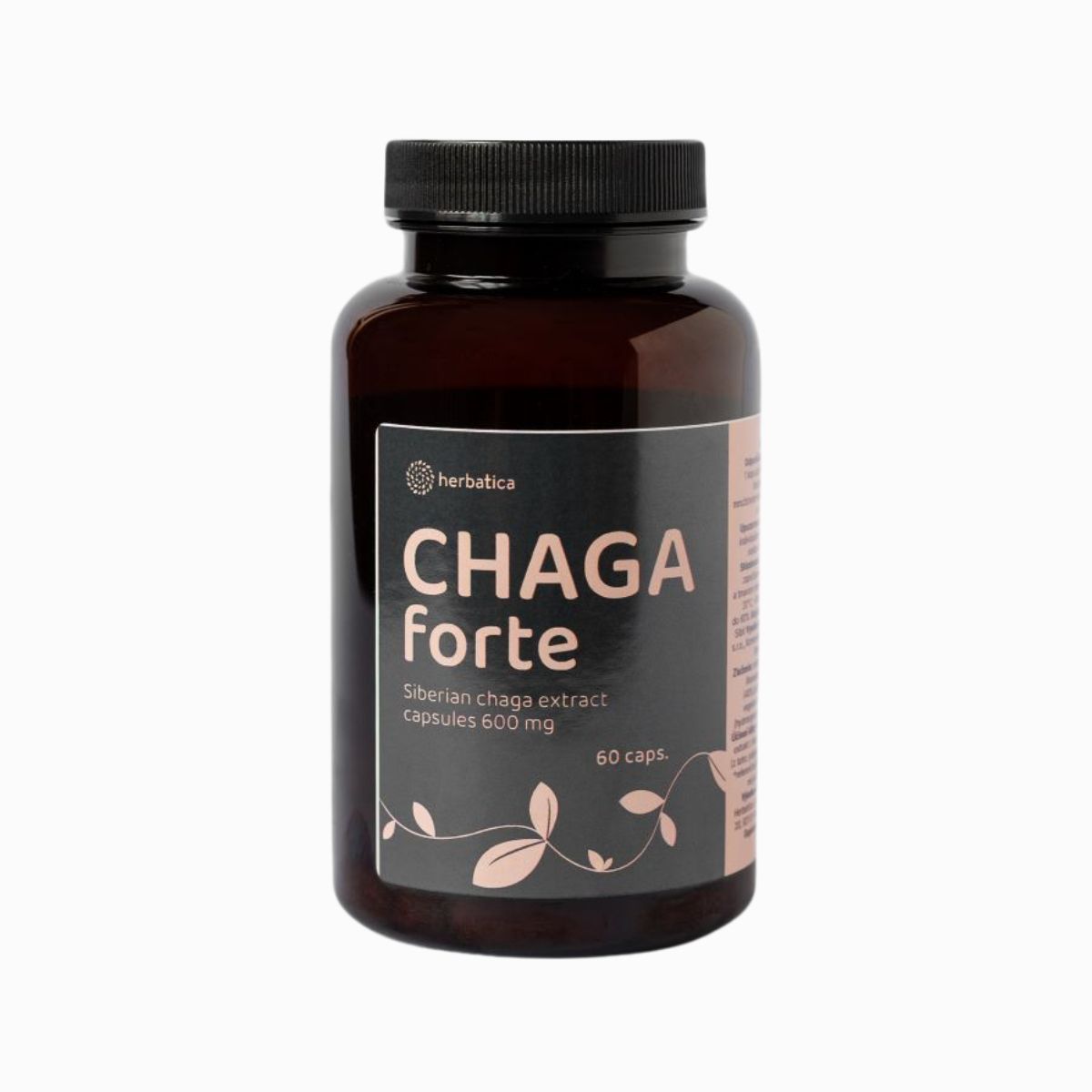 Čaga sibírska FORTE - 60 vegánskych kapsúl (600mg/ kapsula) - Herbatica