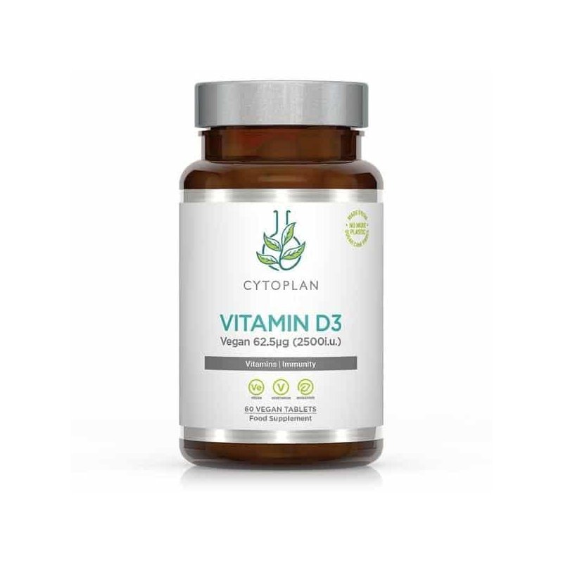 Cytoplan Vitamín D3 2500 IU, 60 vegan tabliet