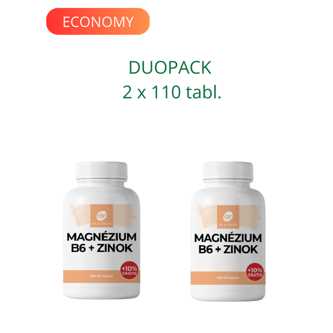 DR. FLEMING Magnezium B6+Zinok +10% gratis 220ks DUOPACK