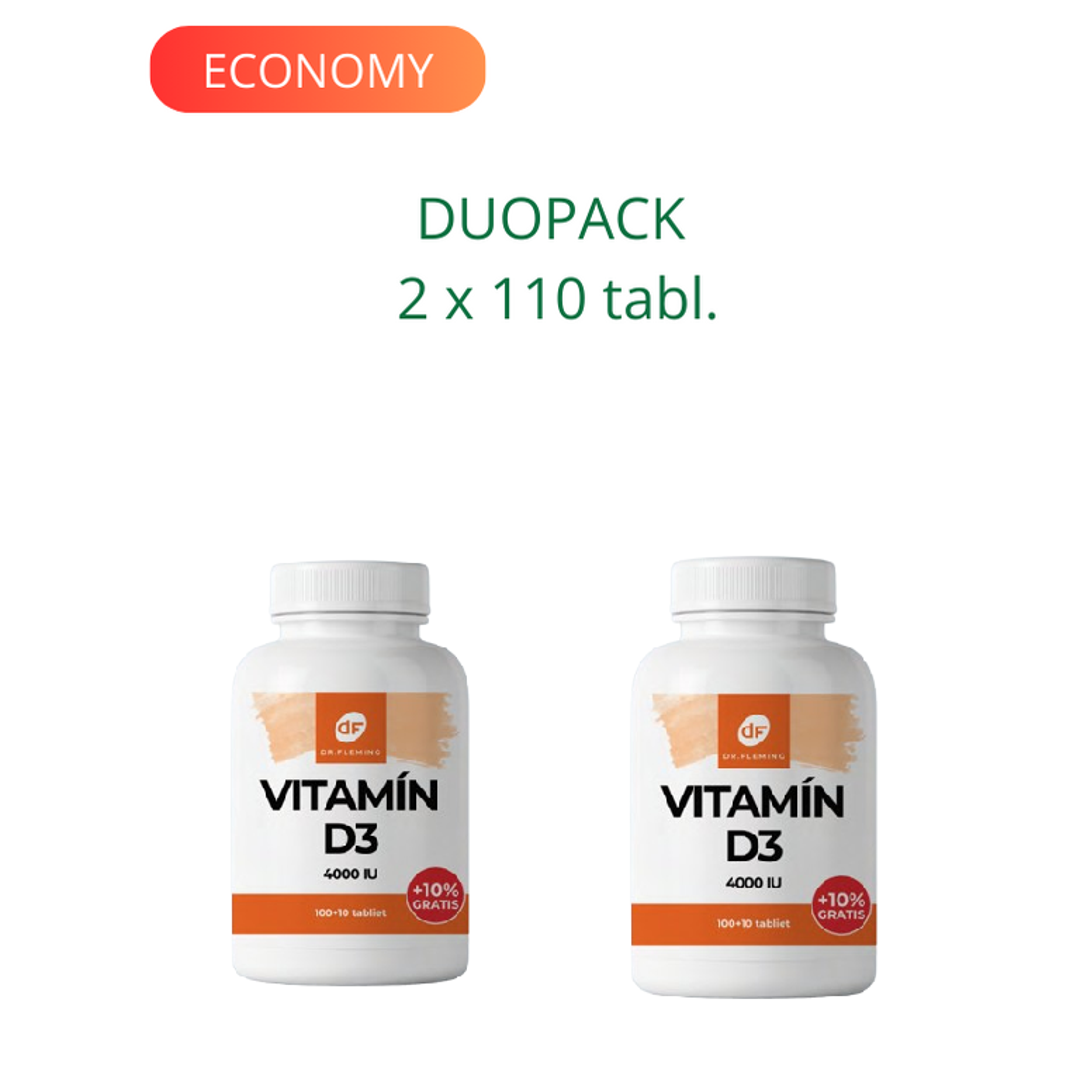 DR. FLEMING Vitamín D3 4000IU +10% gratis 220ks DUOPACK