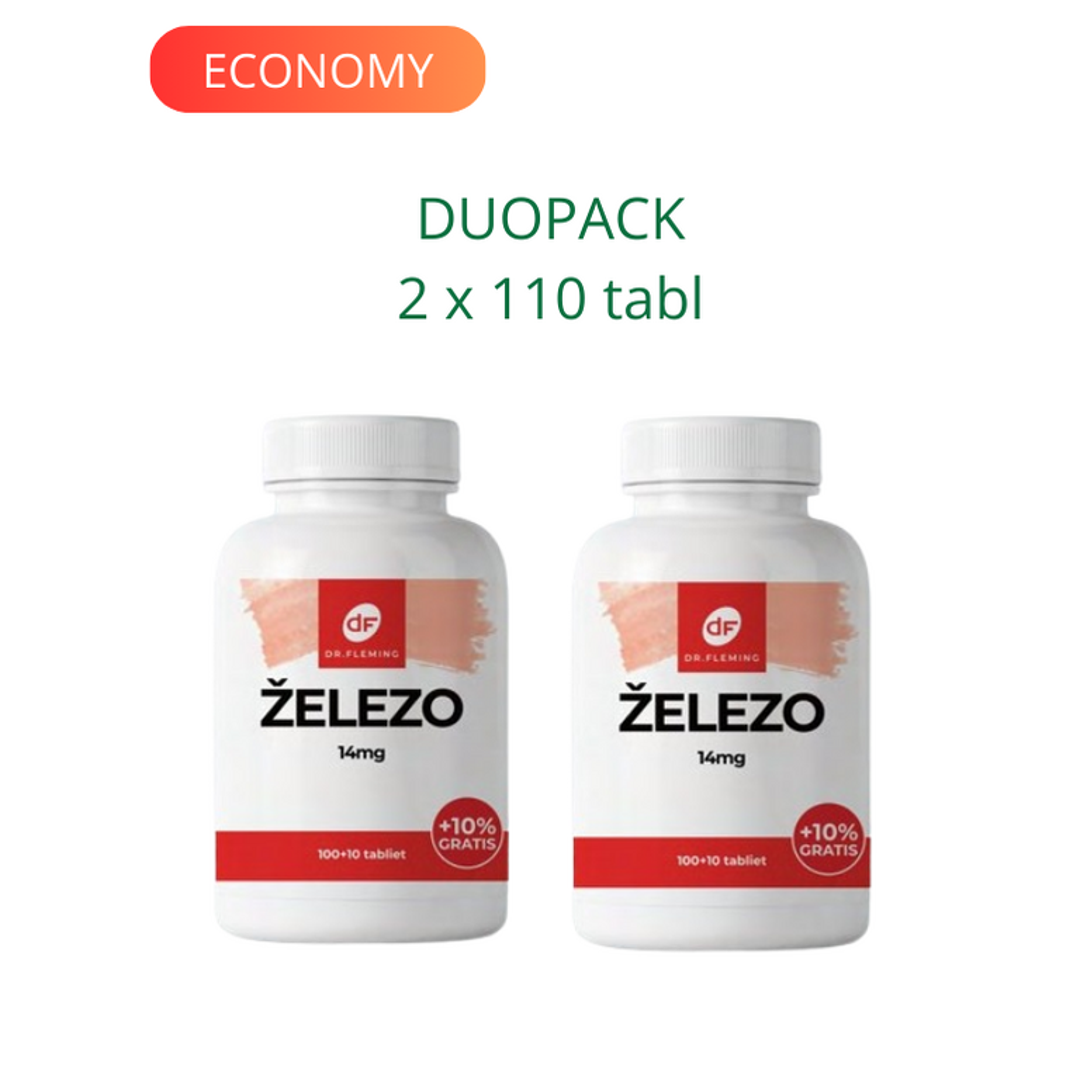 DR. FLEMING Železo 14mg +10% gratis 2x110ks DUOPACK