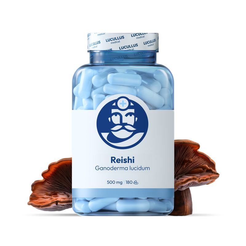 Dr. LUCULLUS Reishi 2× 180 kapsúl Ganoderma lucidum