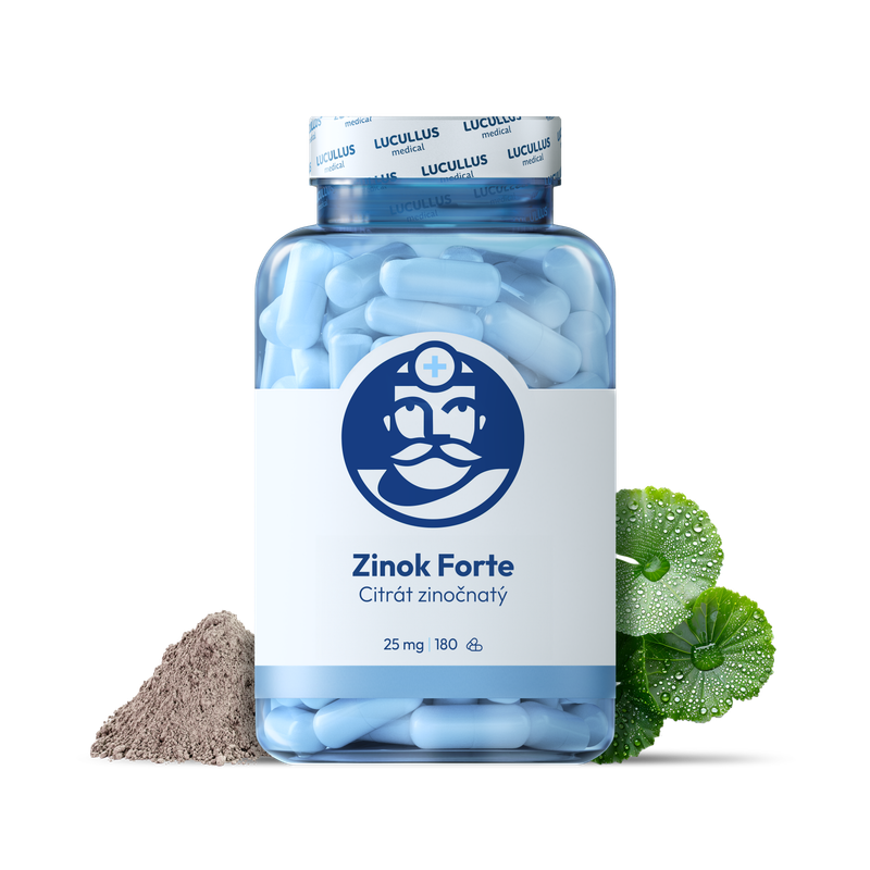 Dr. LUCULLUS Zinok Forte 2× 60 kapsúl Citrát zinočnatý