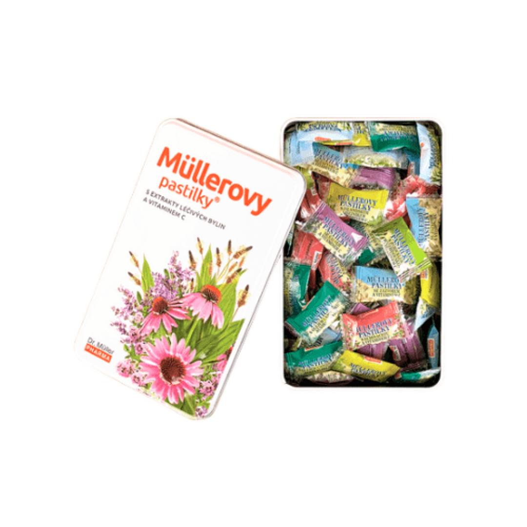 DR.MULLER darčeková plechovka mix mullerove pastilky 200g
