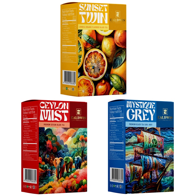 EALDWIN Black Tea Trio, čierne sypané čaje, set 3 druhov