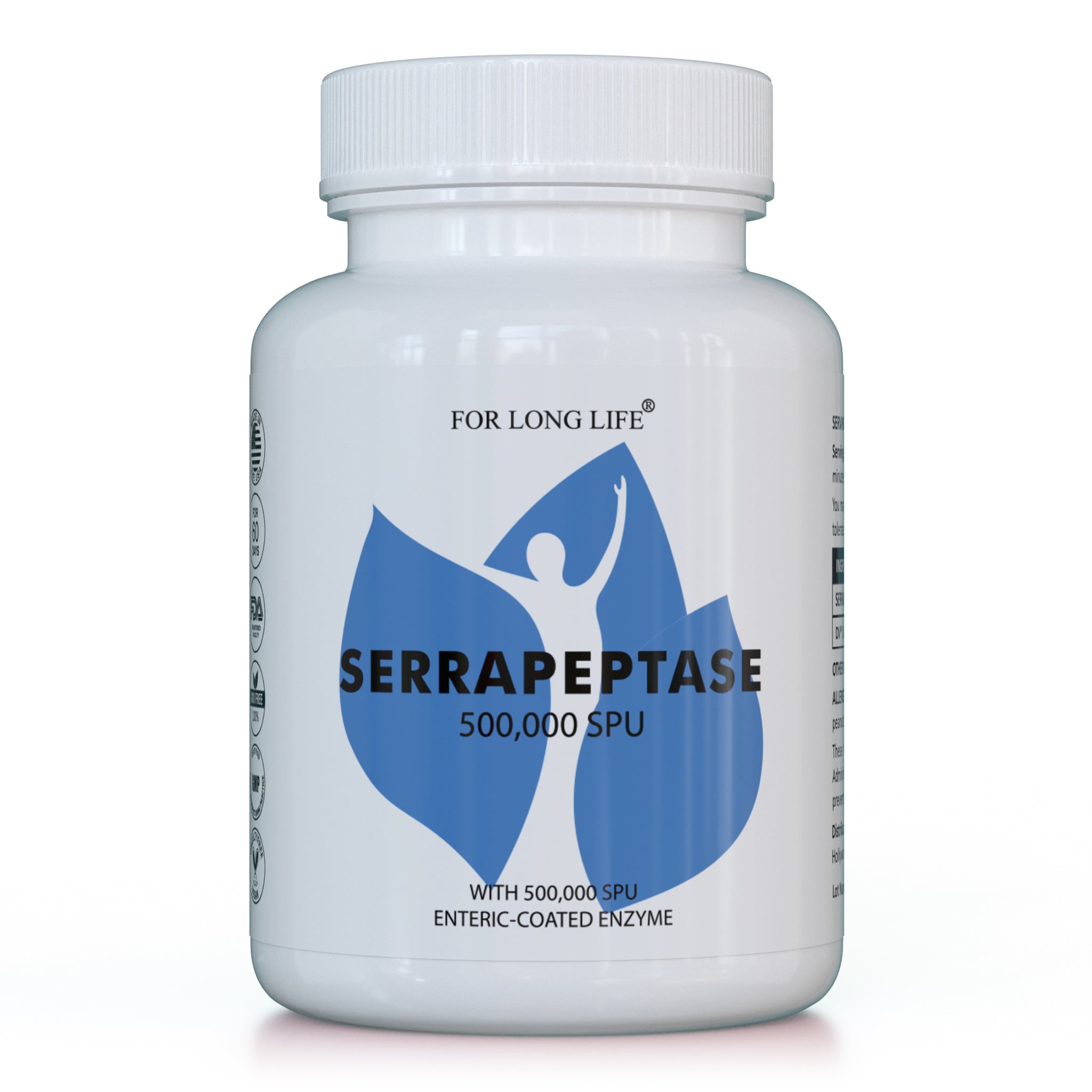 For Long Life SERRAPEPTASE 500 000 SPU na kapsulu, enterosolventné kapsuly, 120 kapsúl