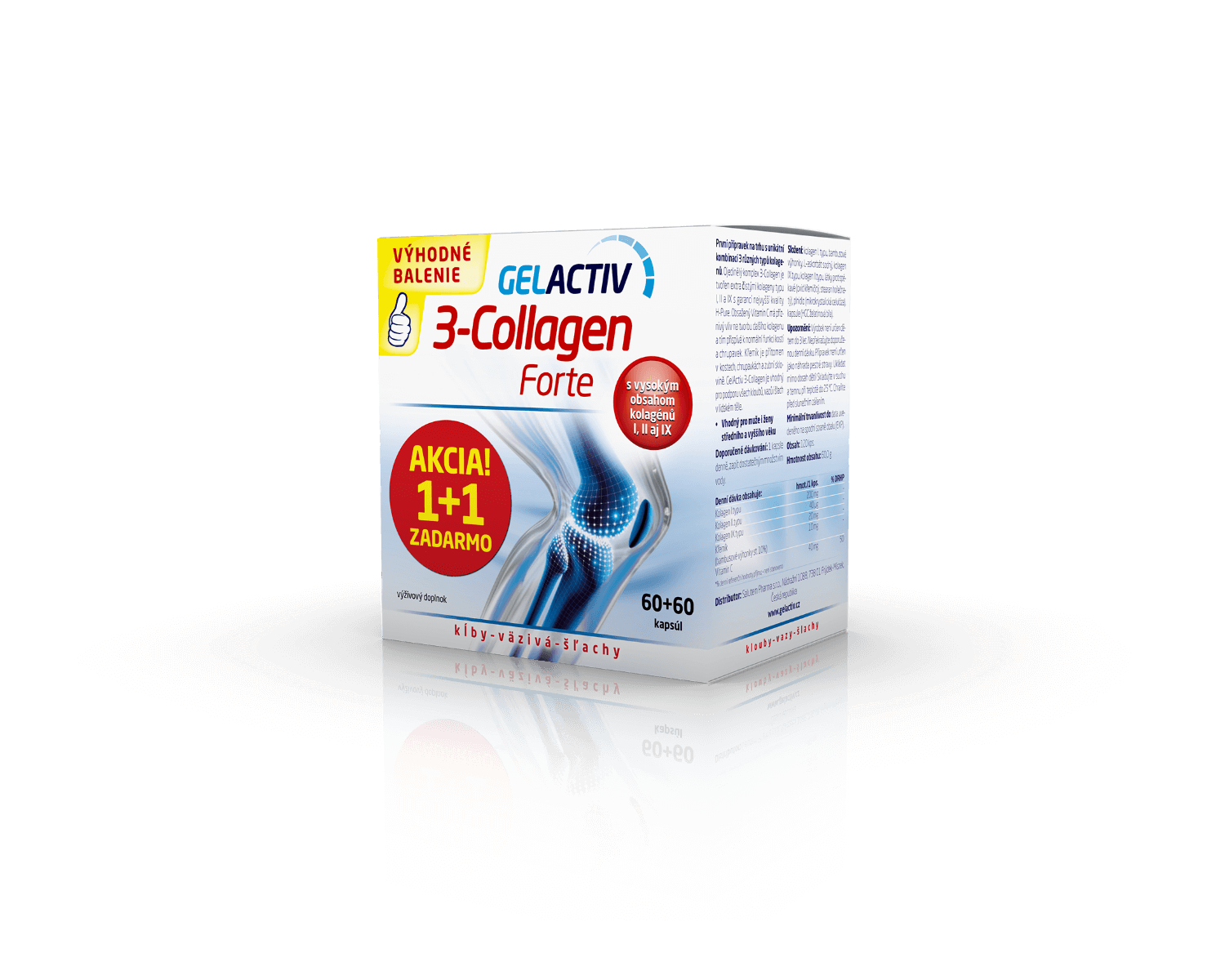 GelActiv 3-Collagen Forte 60+60 kapsúl ZADARMO