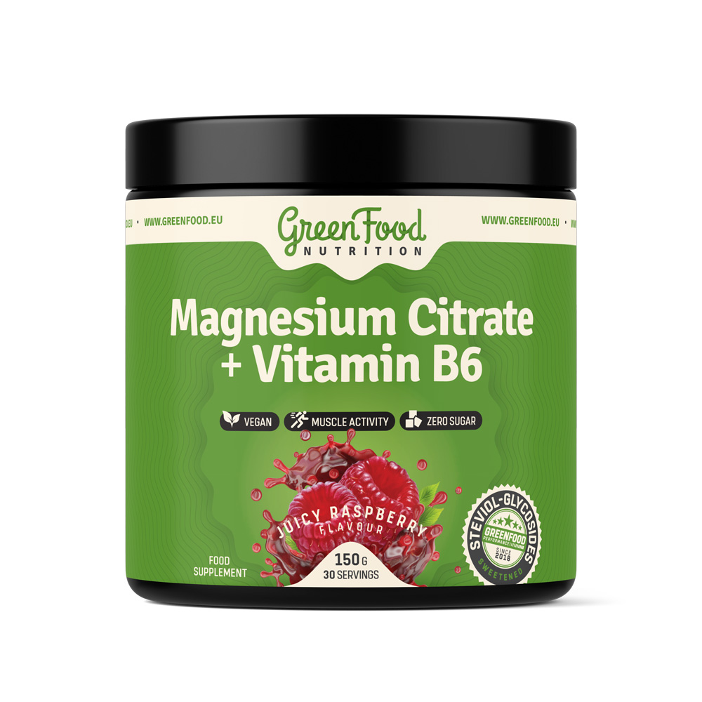 GreenFood Nutrition Magnesium Citrate +Vitamin B6 juicy raspberry