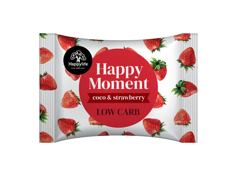 HAPPY MOMENT Low-Carb - kokosové koliesko s jahodami - so zníženým obsahom cukru