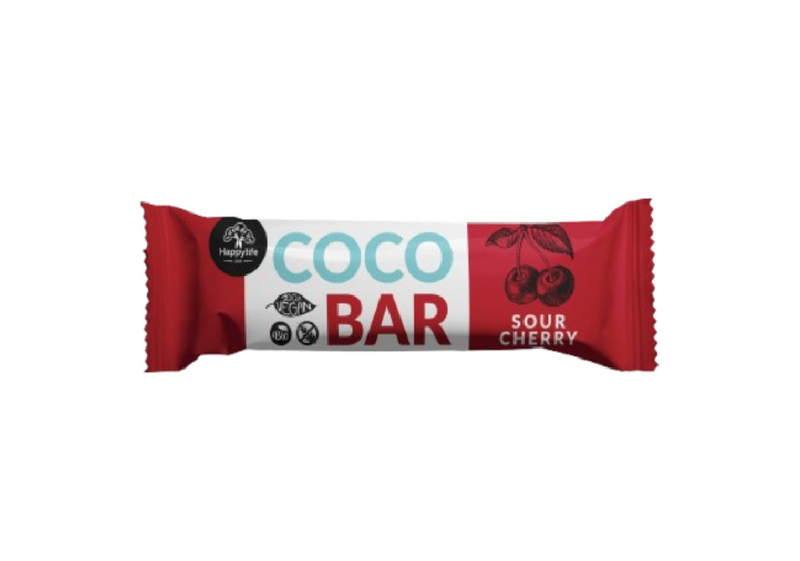 HAPPYLIFE COCO BAR - Kokosová tyčinka s višňami BIO