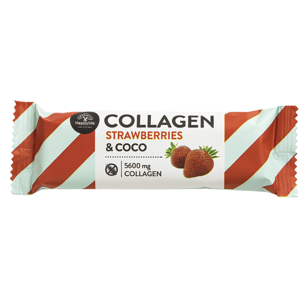 HAPPYLIFE Kolagénová kokosová tyčinka - jahoda
