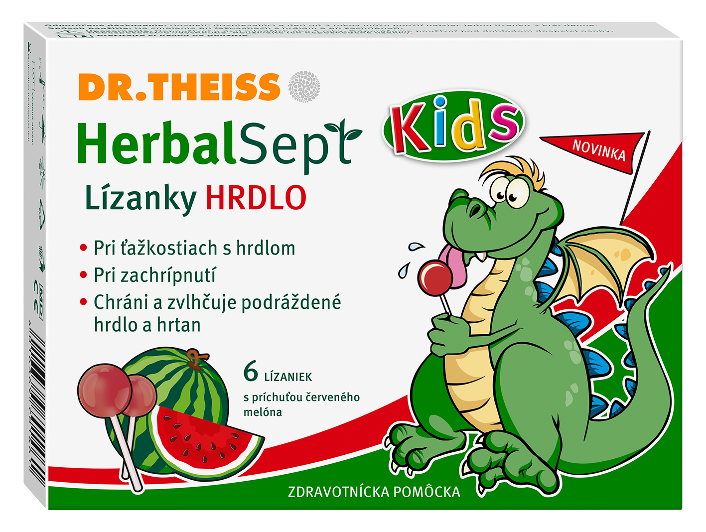 HERBALSEPT Kids lízanky melón - hrdlo
