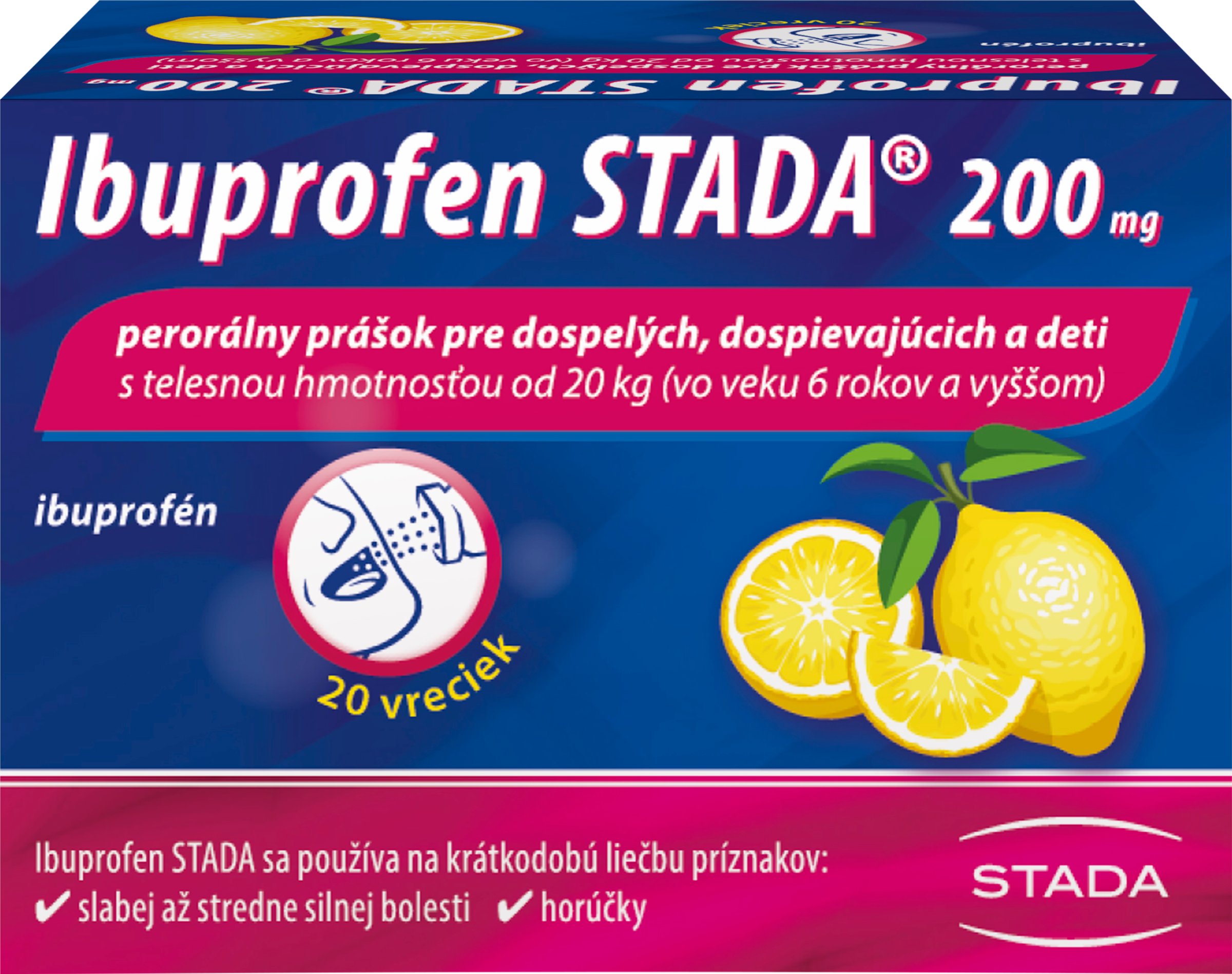 Ibuprofen STADA 200 mg perorálny prášok