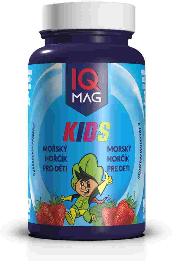 IQ Mag Kids morský horčík pre deti s jahod. prích