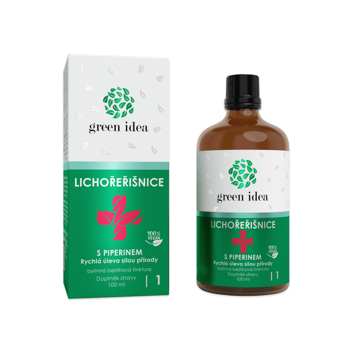 Kapucínka+ s piperínom – bezliehová tinktúra 100 ml – Green idea