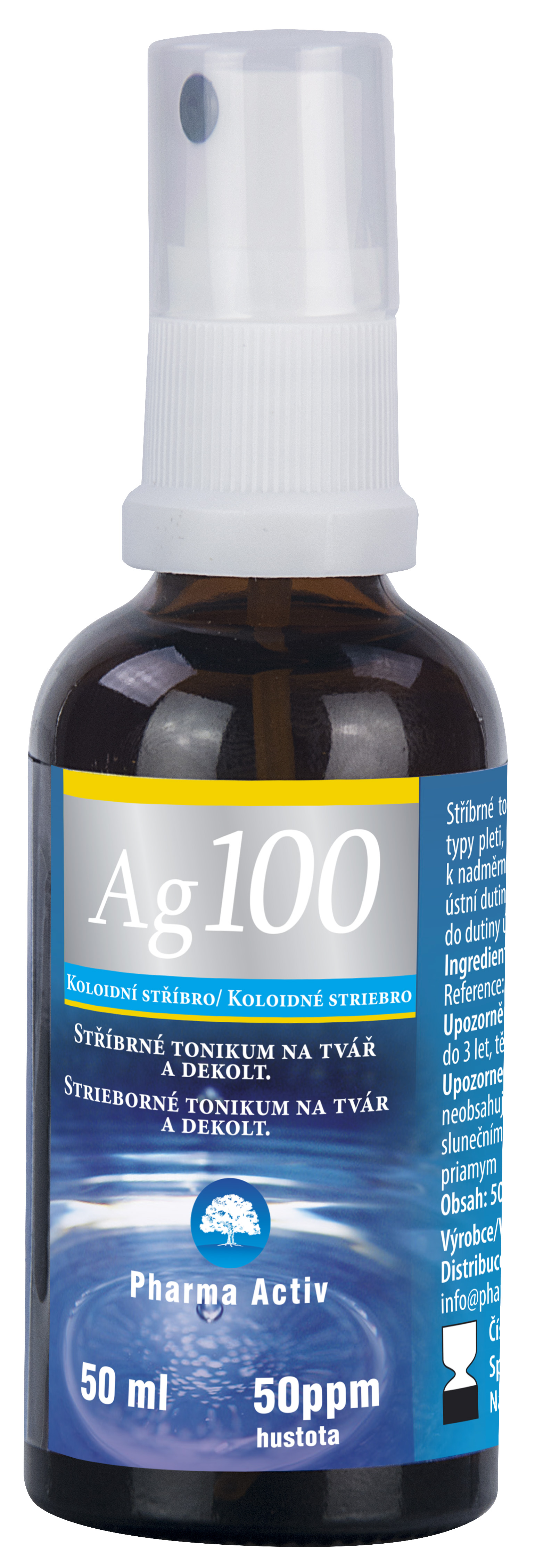 Koloidné striebro Ag100 50ppm sprej
