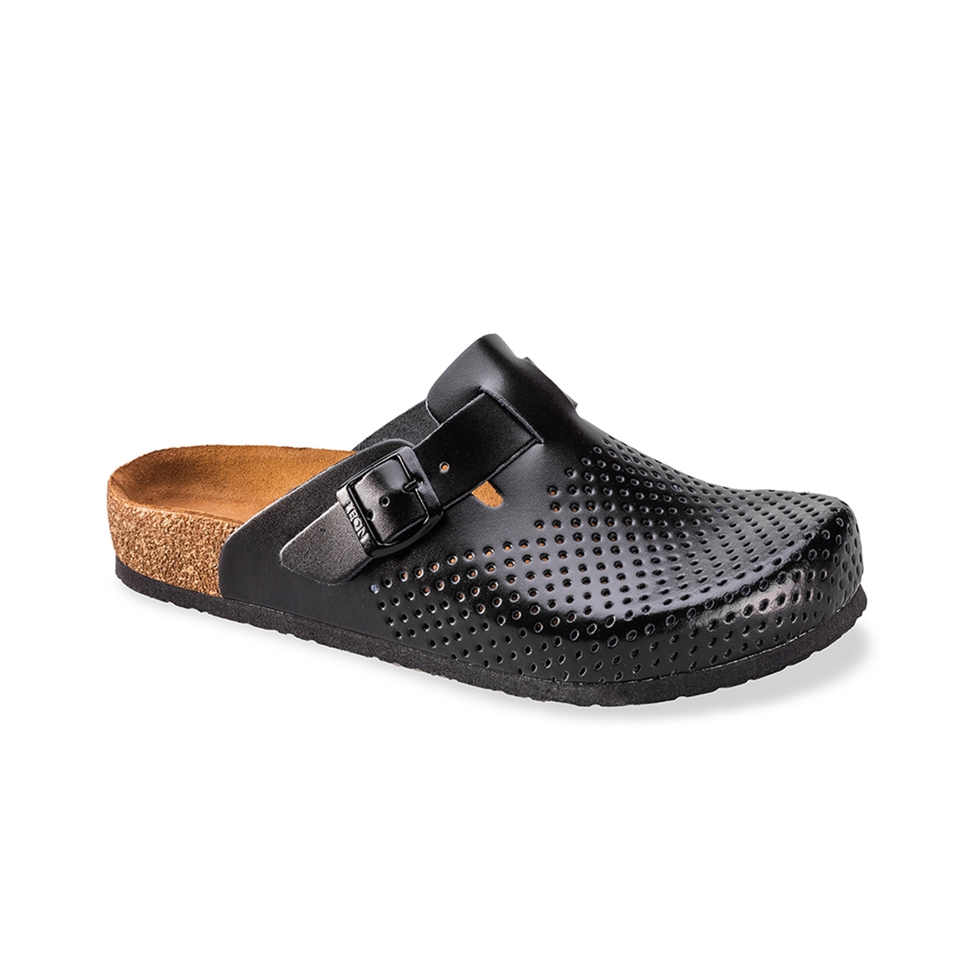 Leon 4700 Pánske celokožené korkové vsuvky 46 - 29 cm, čierna, 2,5 cm