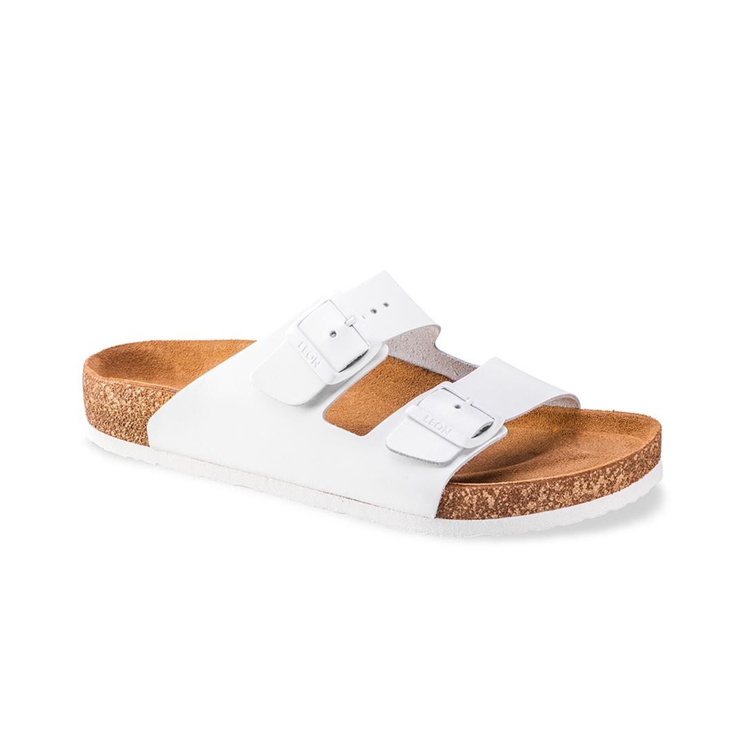 Leon 4703 Pánske celokožené korkové vsuvky 42 - 27cm, biela, 2,5 cm
