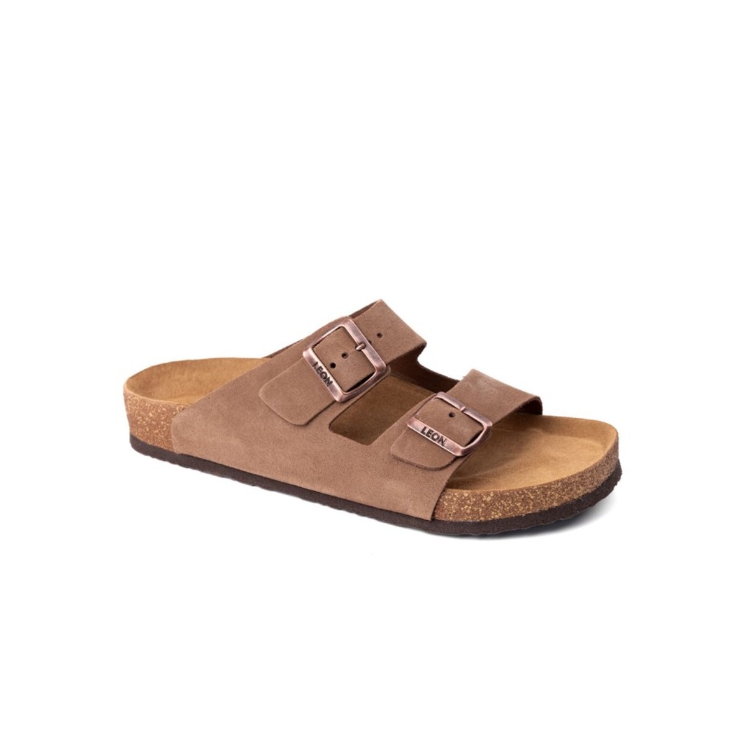 Leon 4703 Pánske celokožené korkové vsuvky 46 - 29 cm, hnedá, 2,5 cm