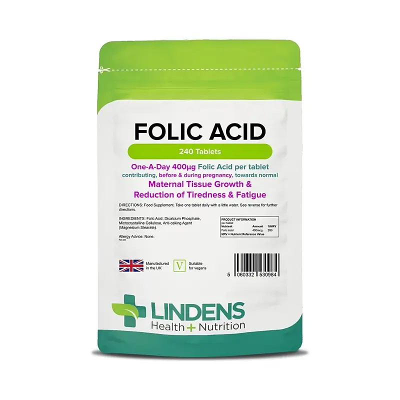 LINDENS Health + Nutrition Kyselina listová 400 μg, 240 tabliet