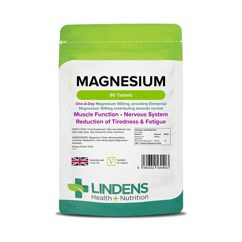 LINDENS Health + Nutrition Magnézium (Oxid horečnatý) 500 mg, 90 tabliet