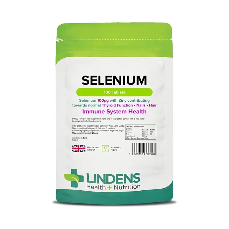 LINDENS Health + Nutrition Selén 100 µg & Zinok, 100 tabliet