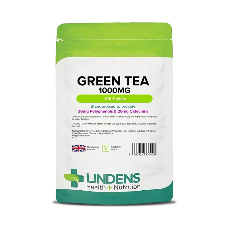 LINDENS Health + Nutrition Zelený čaj 1000 mg, 100 tabliet