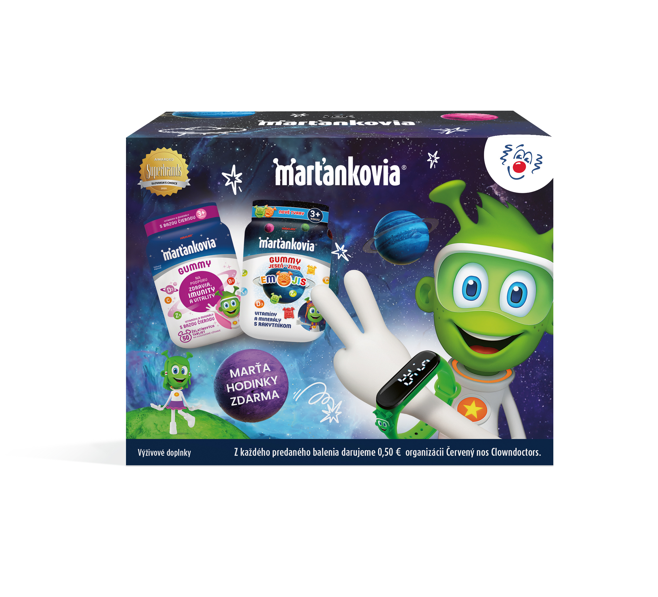 Marťankovia Gummy Marťahodinkami 50 + 50 želatínových tabliet