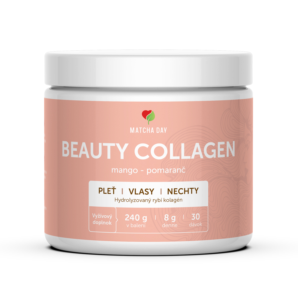 Matchaday - Beauty kolagen pre vlasy, nechty a pleť (240g mango-pomaranč)