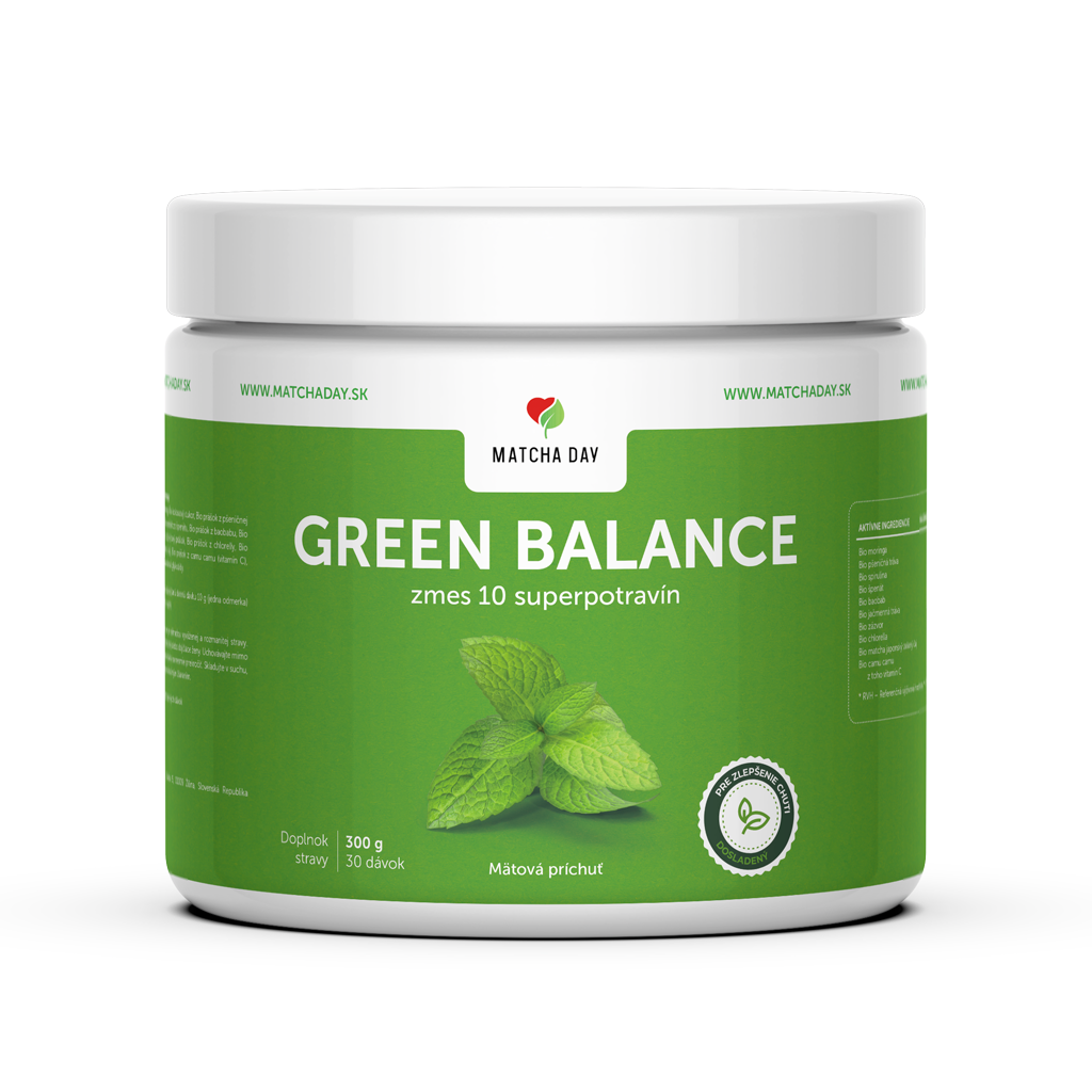 Matchaday - Green Balance 300g prášok - príchuť Mäta