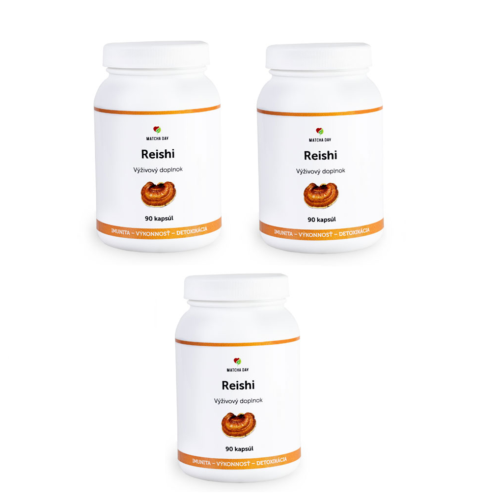 MatchaDay - Reishi extrakt 3x 90 kapsúl - výhodné balenie na 9 mesiacov